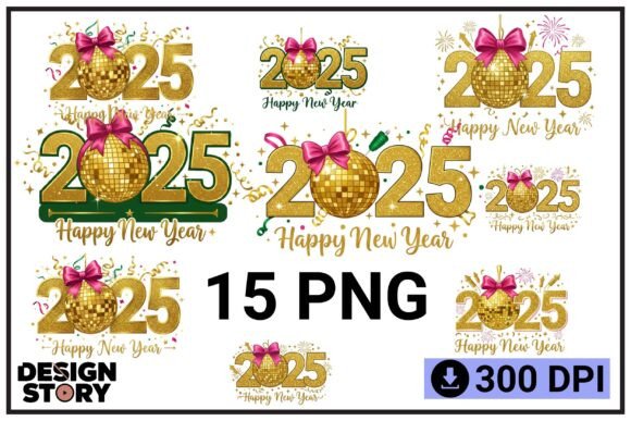 Download 2025 Happy New Year Gold Disco Ball - Happy new year Collection