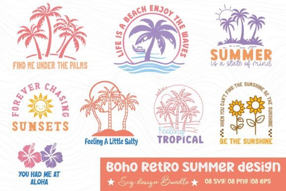 Download Boho Retro Summer Beach SVG Bundle - Beach svg bundle Collection
