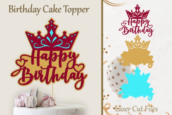 Download Happy Birthday Layered Cake Topper Svg - Premium Resources