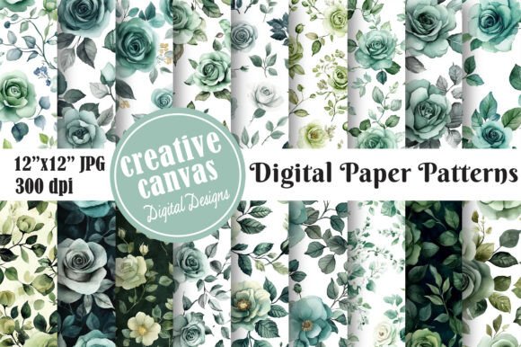 Download Vintage Botanical Floral Digital Papers - Botanical Collection