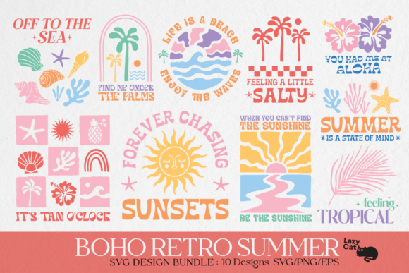 Download Boho Retro Summer Beach SVG Bundle - Beach svg bundle Collection