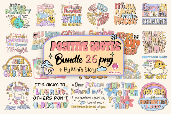 Download Positive Quotes Sublimation Bundle - Positive quotes Collection