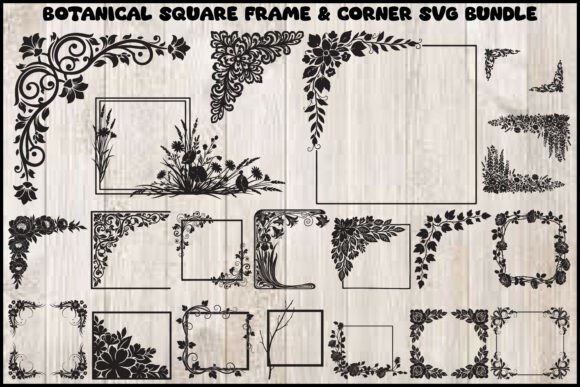 Download Botanical Square Frame &amp; Corner SVG Bund - Botanical Collection