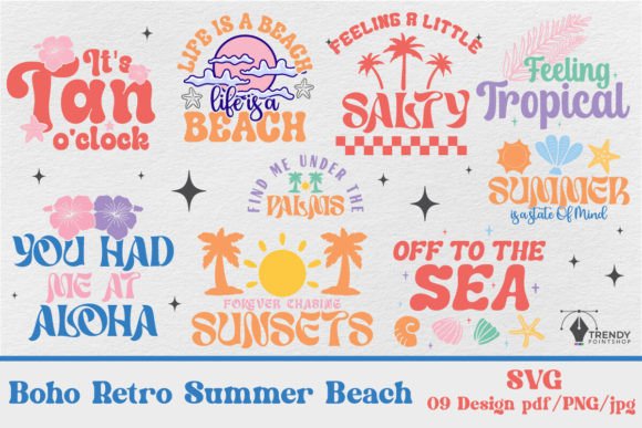 Download Boho Retro Summer Beach SVG Bundle - Beach svg bundle Collection