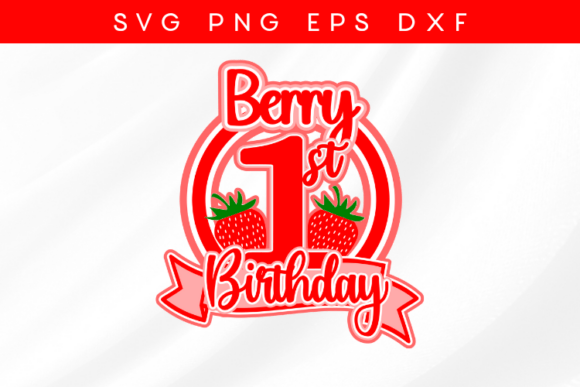 Download Berry First Layered Cake Topper SVG - Premium Resources