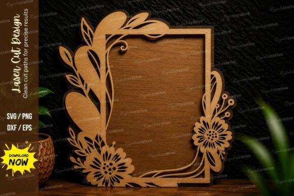 Download Botanical Corner Frame Laser Cut Svg - Botanical Collection