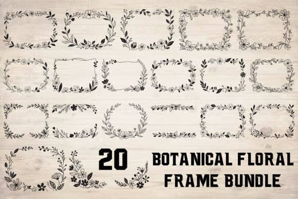 Download Botanical Floral Frame Bundle - Botanical Collection
