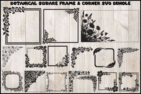 Download Botanical Square Frame &amp; Corner SVG Bund - Botanical Collection