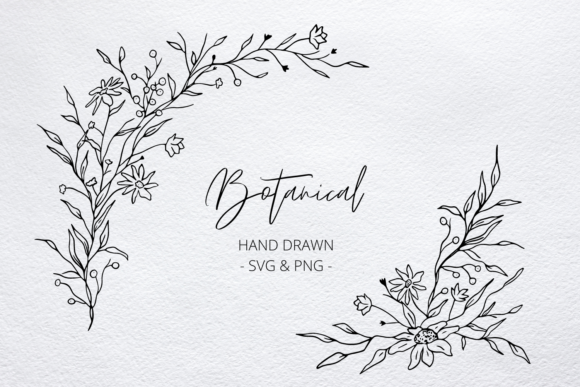 Download Botanical Corner Frame, Wild Flower SVG - Botanical Collection