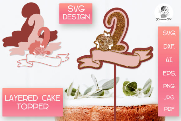 Download 3d Layered Cake Toppers SVG, 2 Year SVG, - Premium Resources